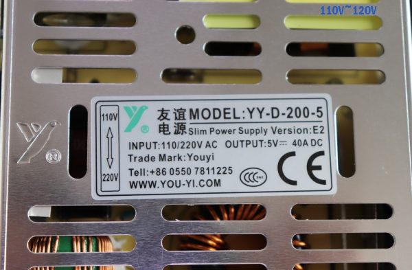 YOU-YI YY-D-200-5 5V40A 200W LED Module Power Supply 7