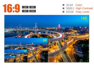 P1.25 Внатрешен 4K LED дисплеј 600 × 337.5 пиксели P1.25 P1.56 P1.667 P1.875 16:9 златен сооднос